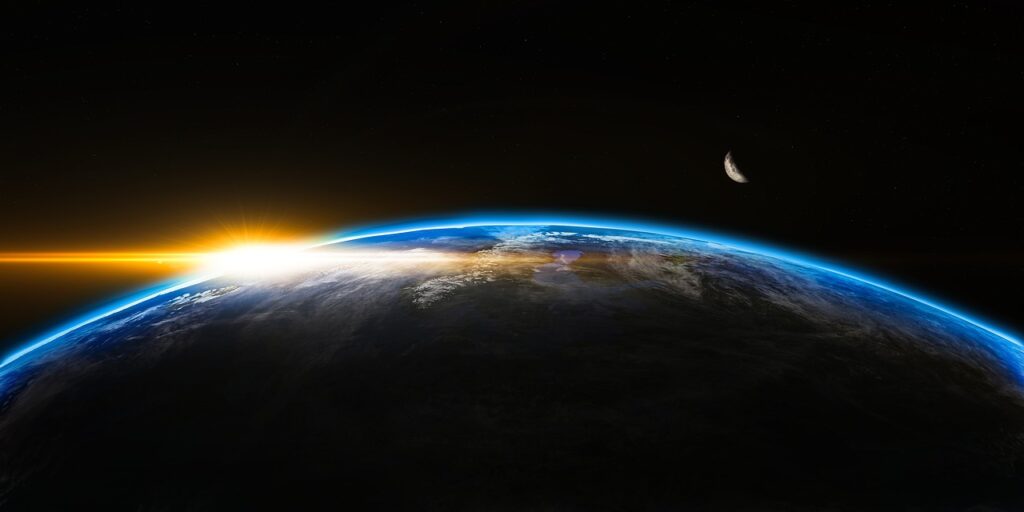 sunrise, space, outer space, globe, world, earth, sunlight, flare, beam, 3d, horizon, hope, planet, creation, above, nature, stratosphere, atmosphere, earth, earth, earth, earth, earth, hope, creation