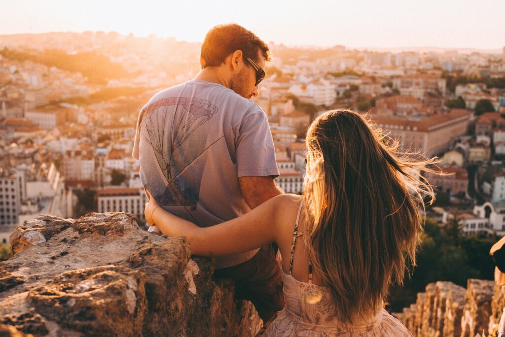 couple, viewpoint, city, city view, cityscape, skyline, lovers, man, woman, nature, boyfriend girlfriend, relationship, affection, adults, outdoors, people, sitting, sunset, together, couple, couple, couple, lovers, lovers, lovers, lovers, lovers, relationship, relationship, relationship, relationship
